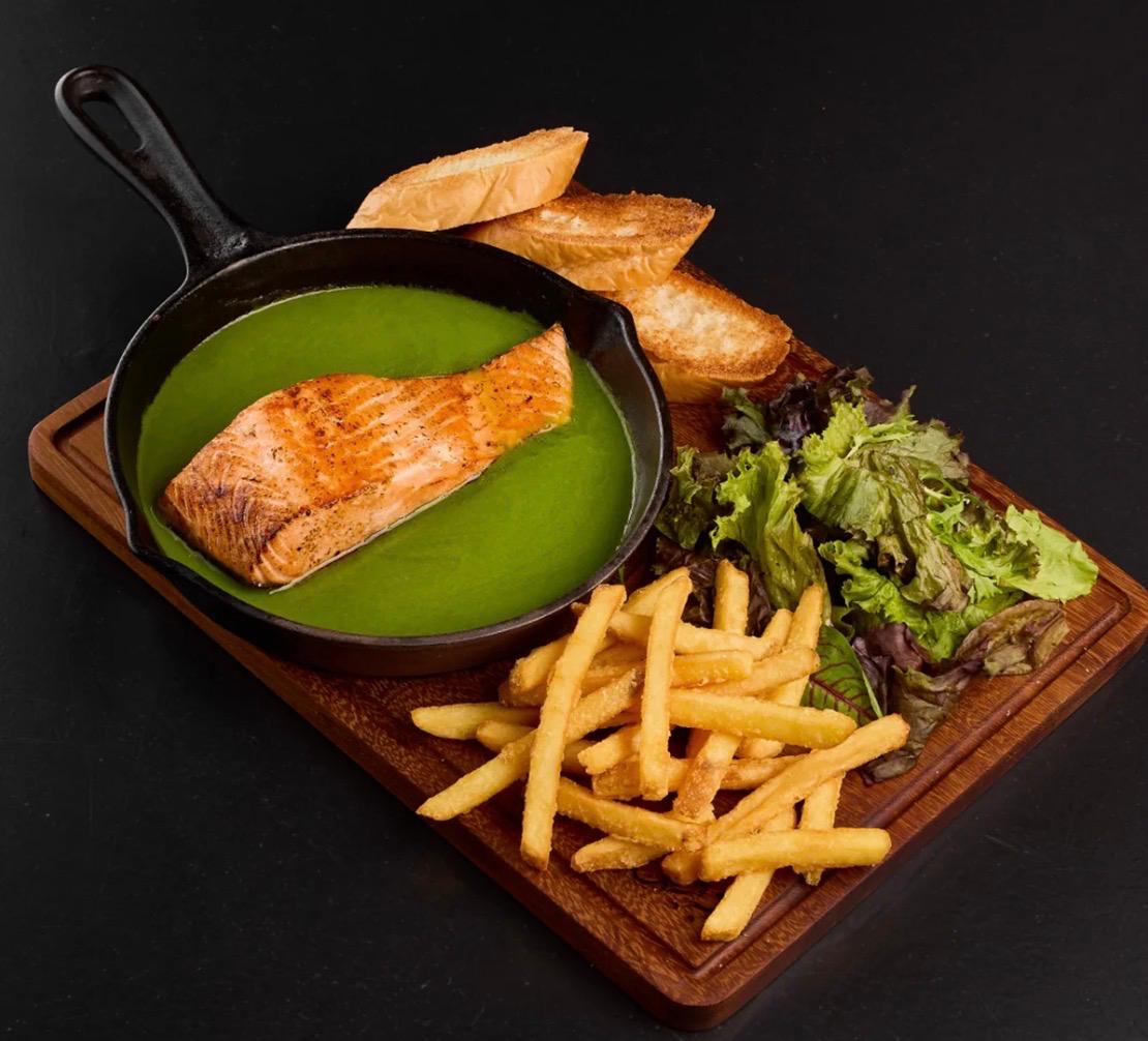 Salmon & Fries Skillet